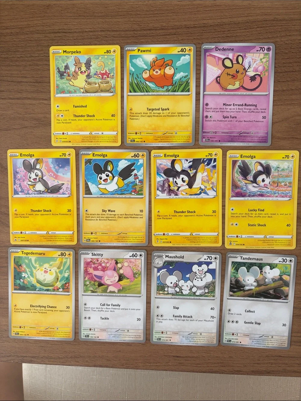 ⚡ Cute Critters Pokémon Card Lot | Morpeko Pawmi Emolga Dedenne Maushold ✨5/$25✨